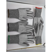 Gants avec paume enduite PU, résistance aux coupures niveau 5/C